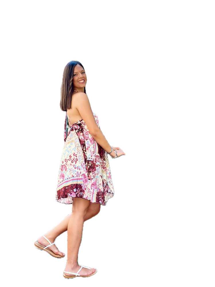 Kontatto patch flowers short dress