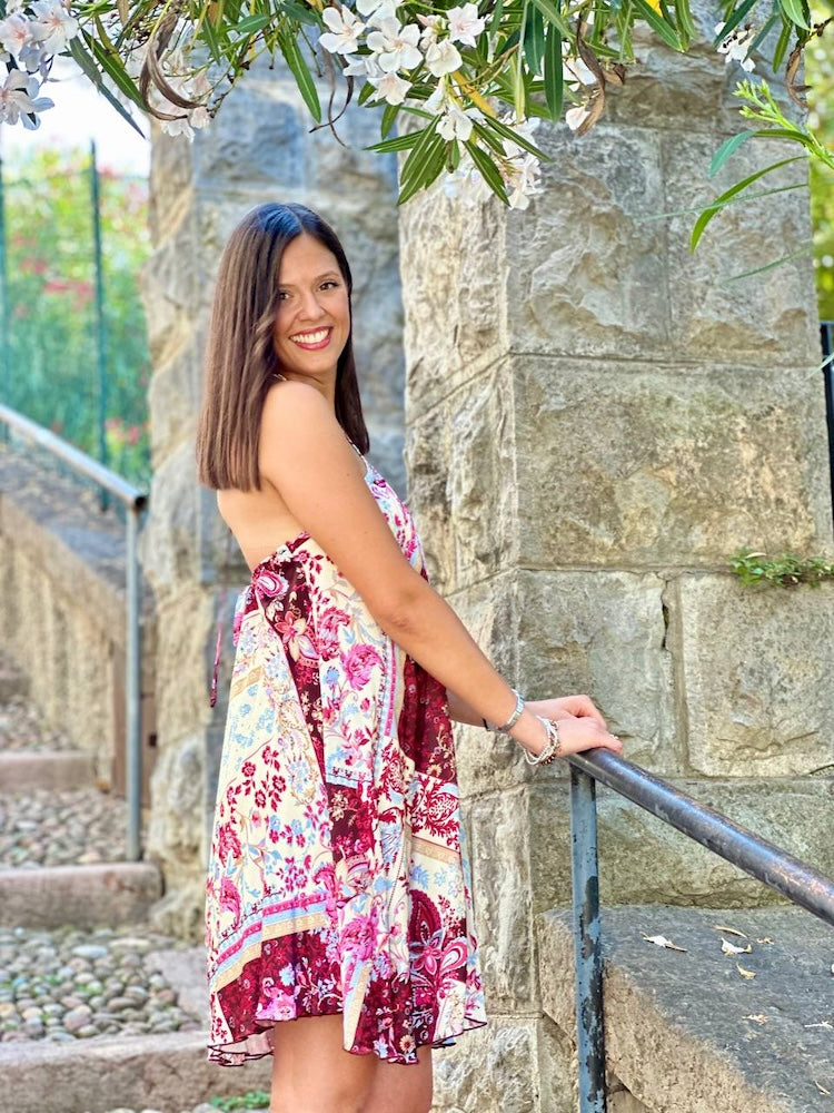 Kontatto patch flowers short dress