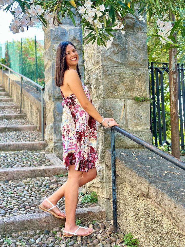 Kontatto patch flowers short dress
