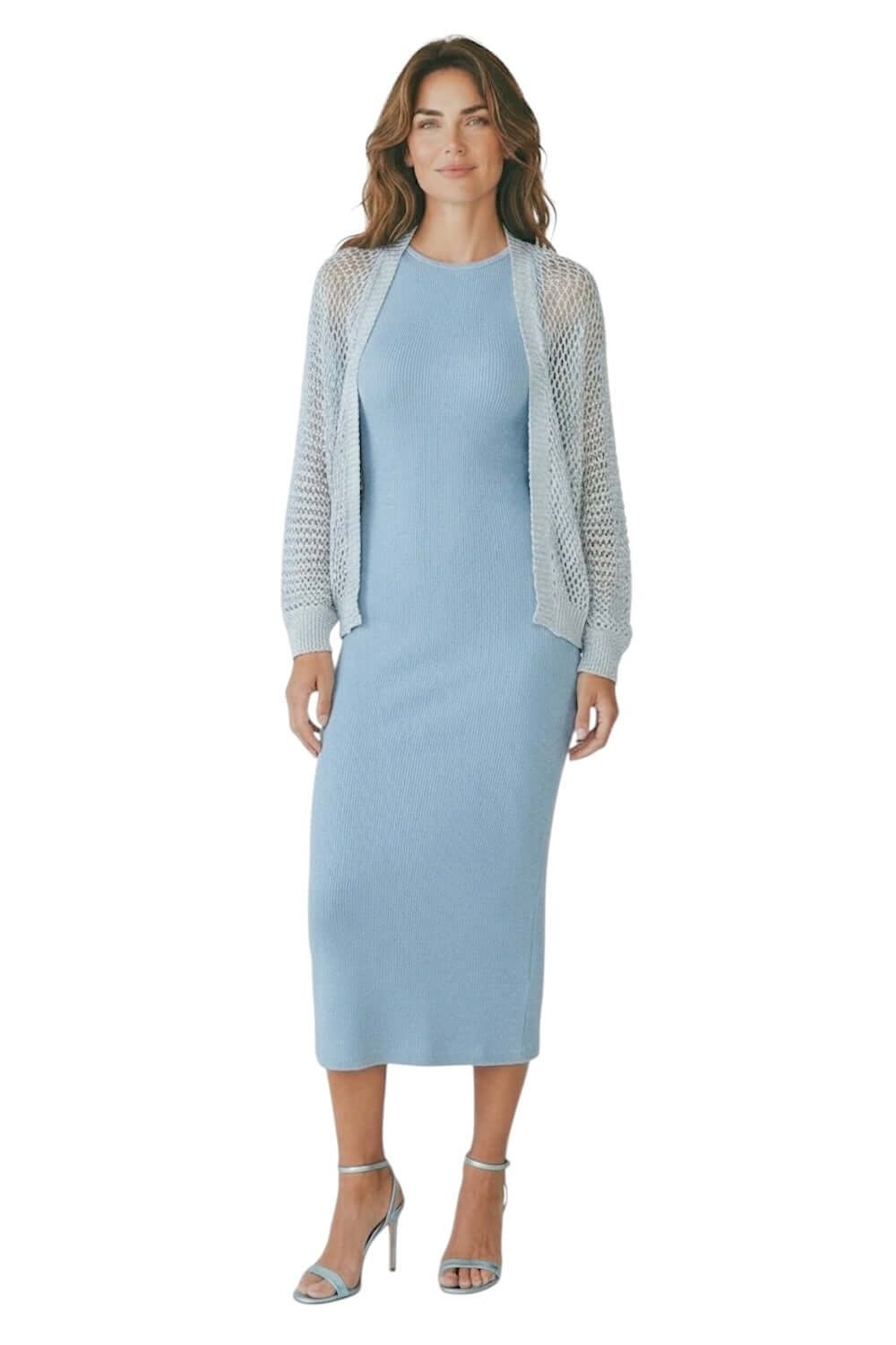 Silberne Strickjacke