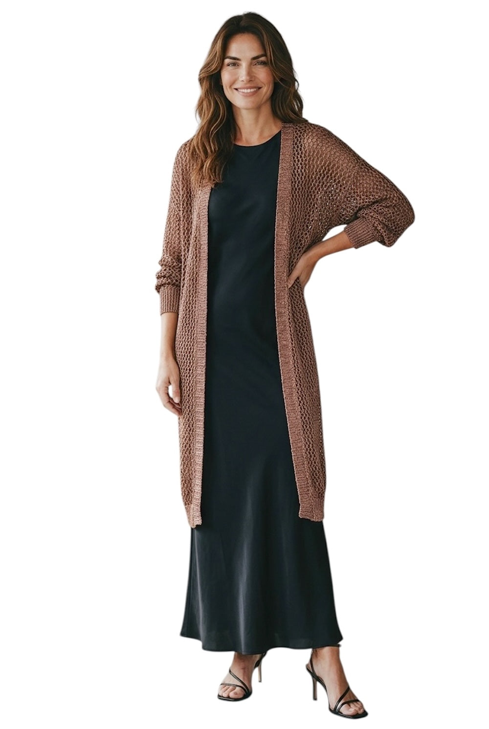 Le îls brauner langer Cardigan