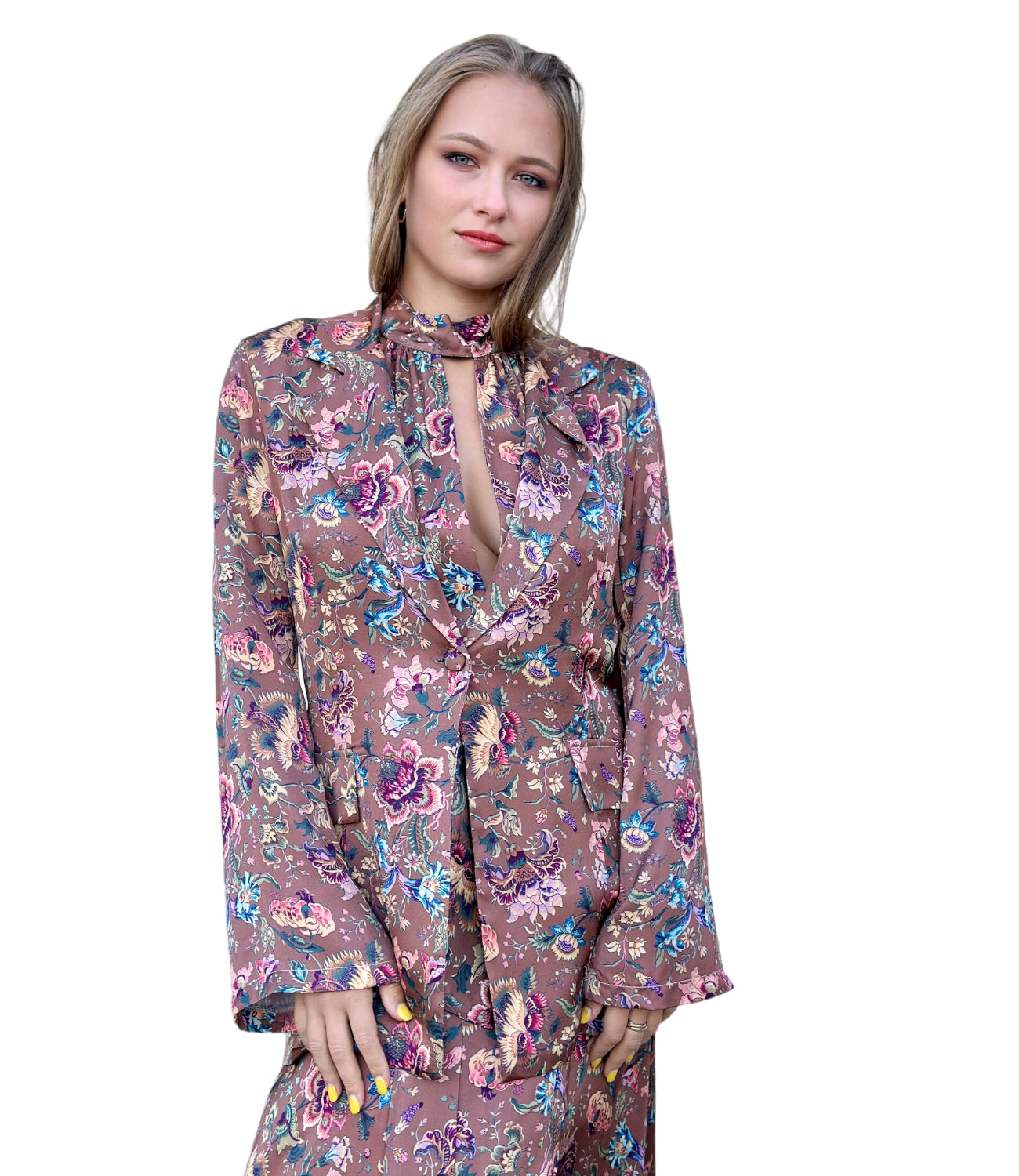 Blazer Saiph con fiori di fango