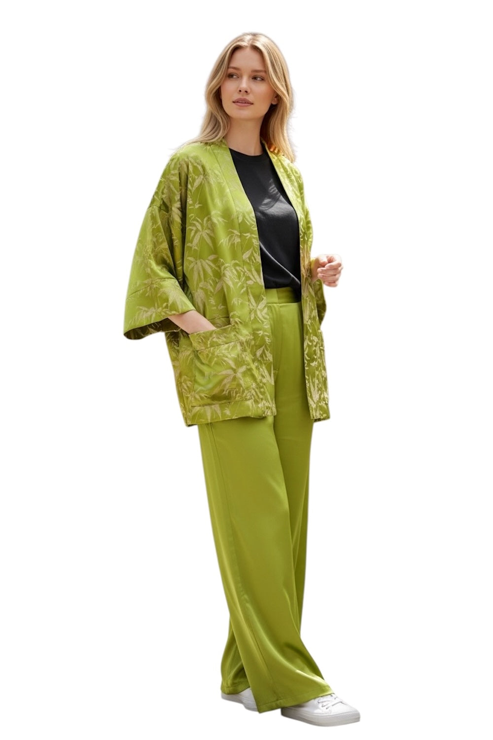 Dixie green kimono jacket