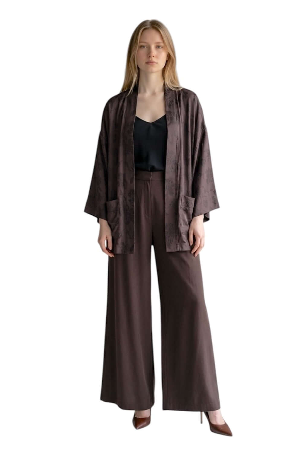 Dixie brown kimono jacket