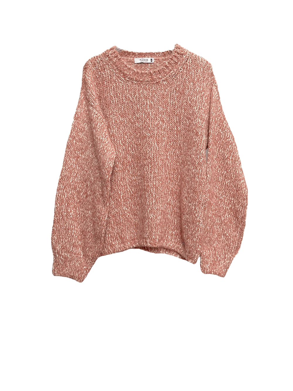Per favore, maglione rosa chiaro