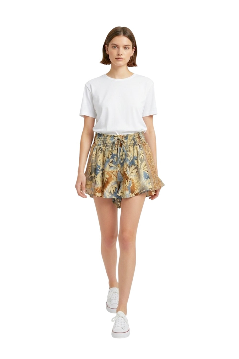 Hindi multicolor light blue short