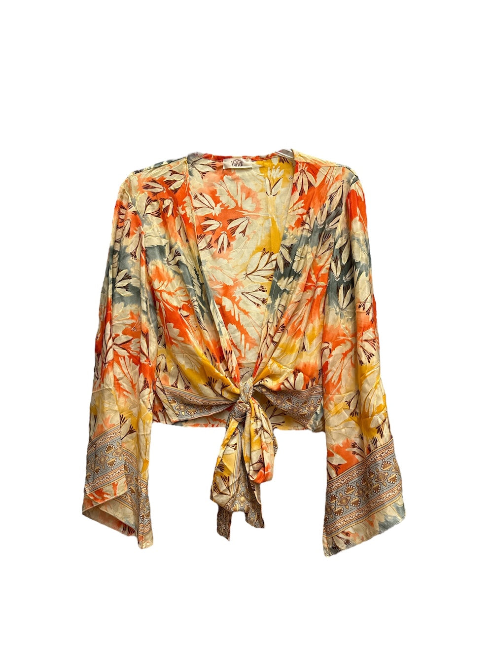 Hindi multicolor orange shirt