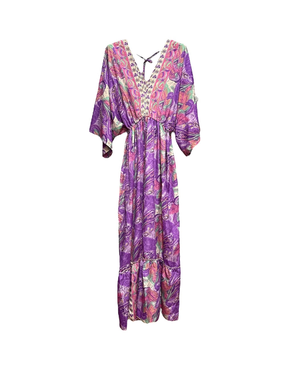 Hindi print purple dress