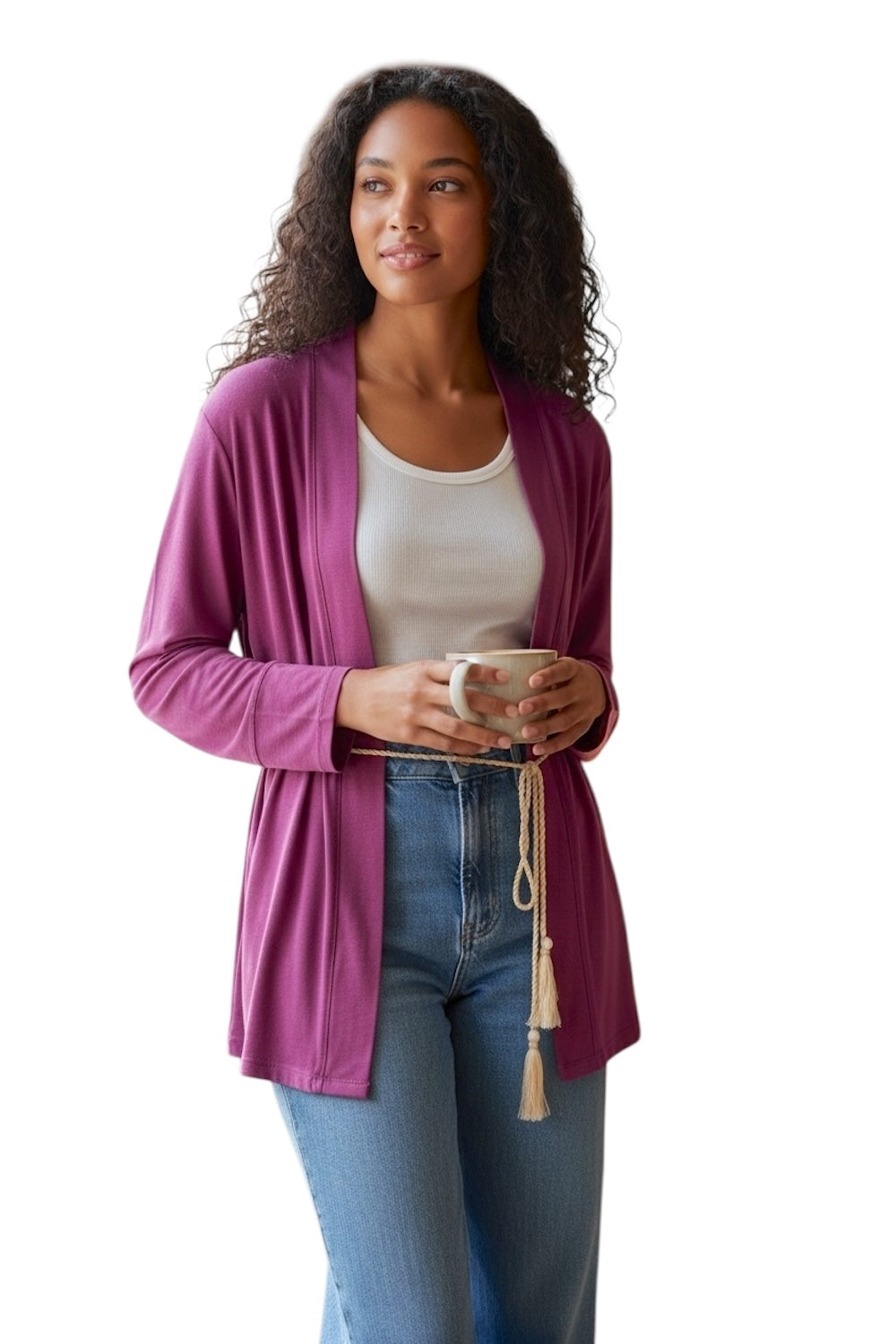 Cardigan kimono color malva Saiph
