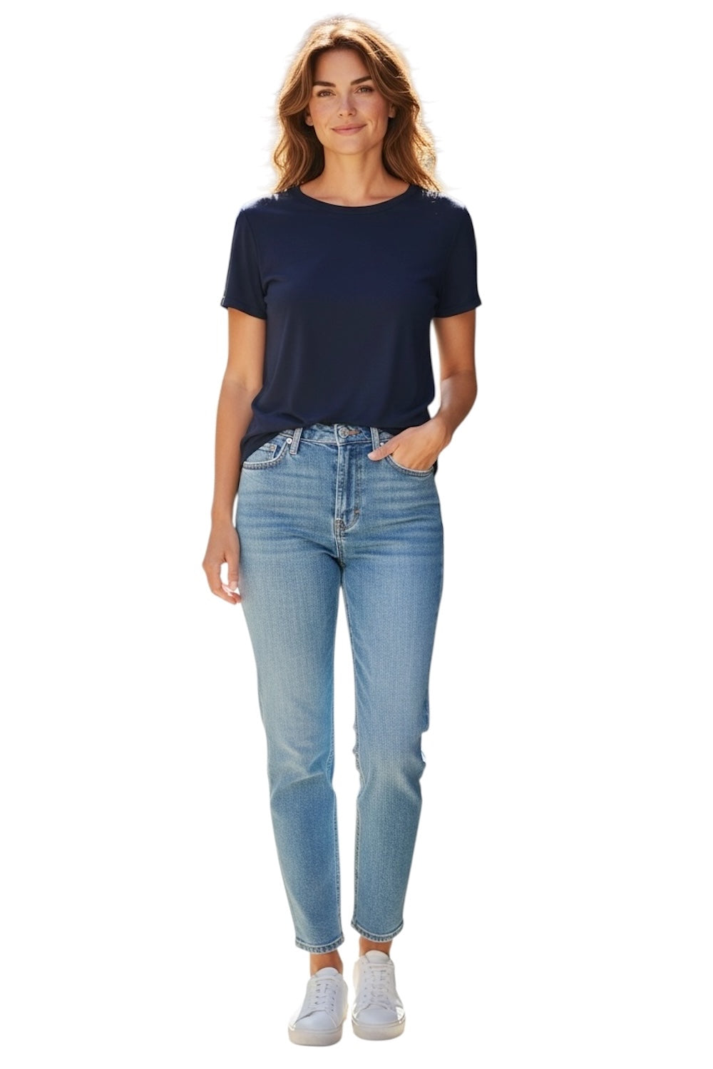 Dixie blue denim round neck shirt