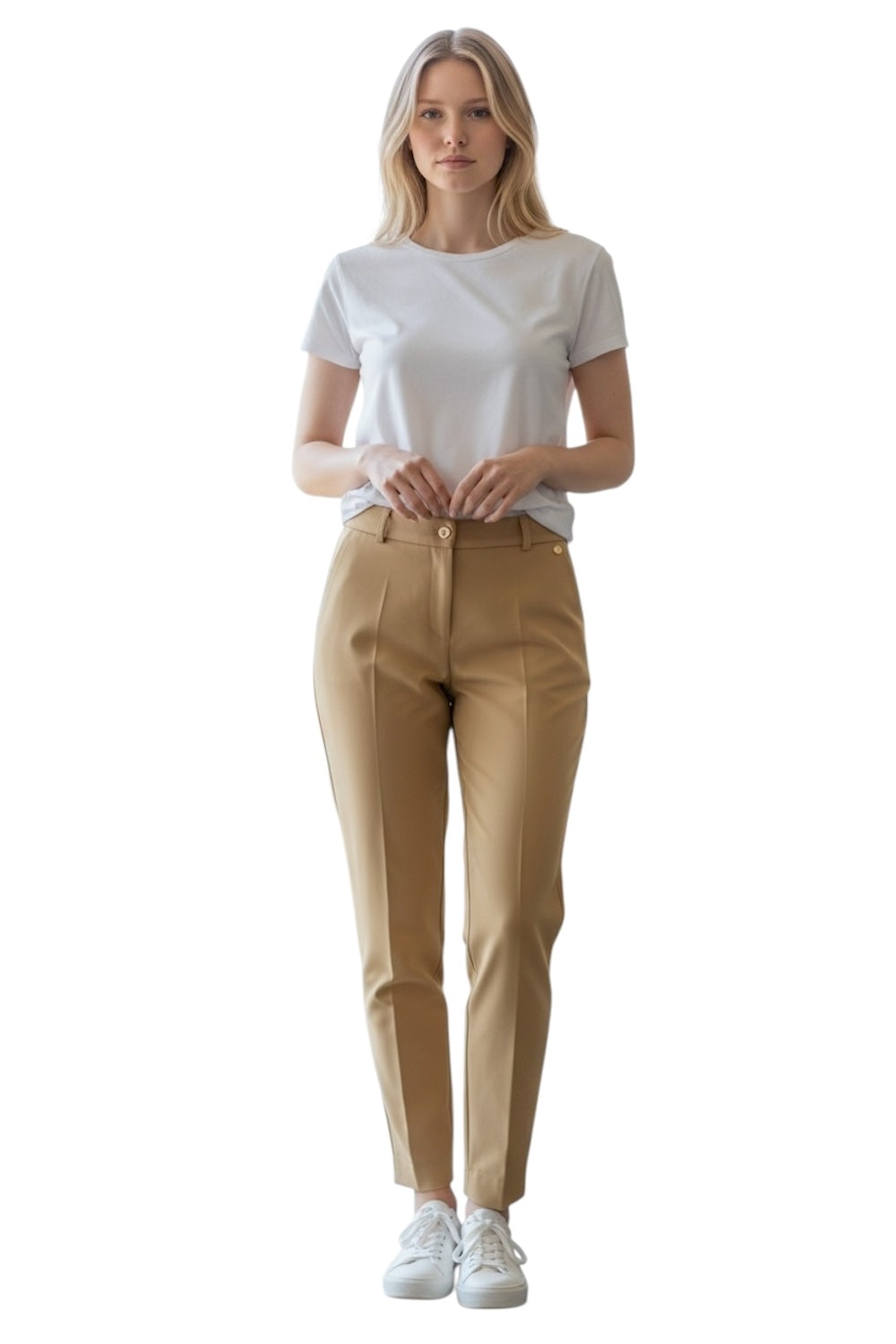 Pantaloni slim color cammello Maryley