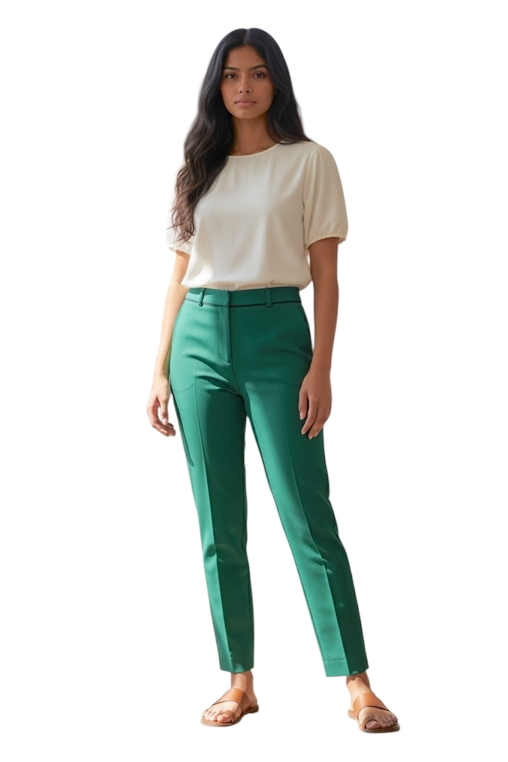 Pantaloni slim verde scuro Maryley