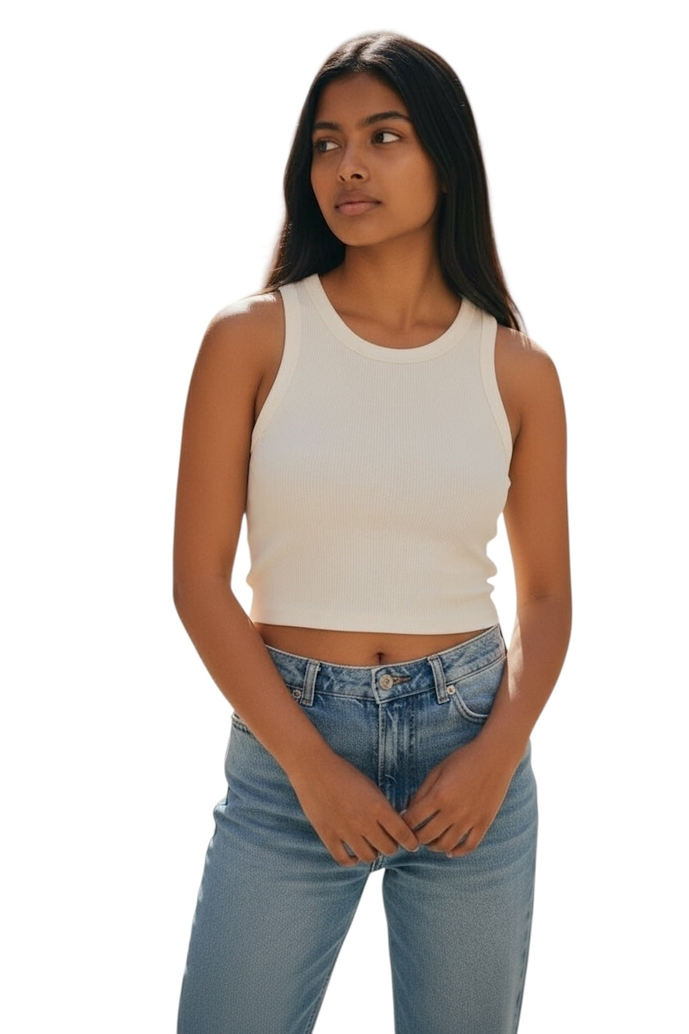 Vicolo weißes kurzes Top