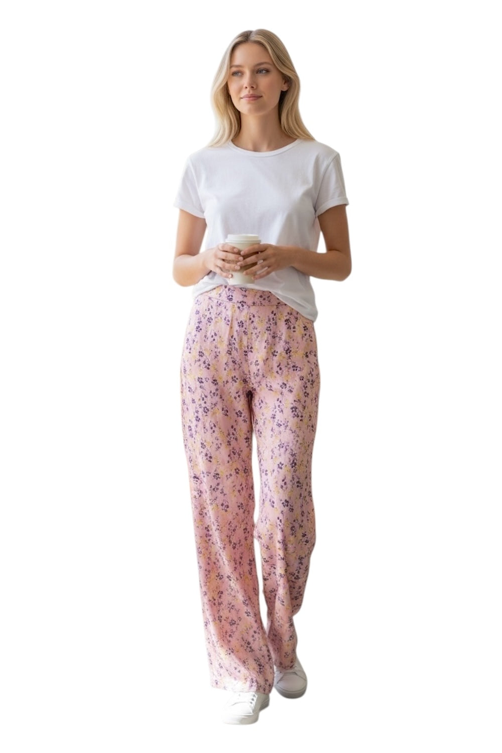 Saiph floral pink print pants