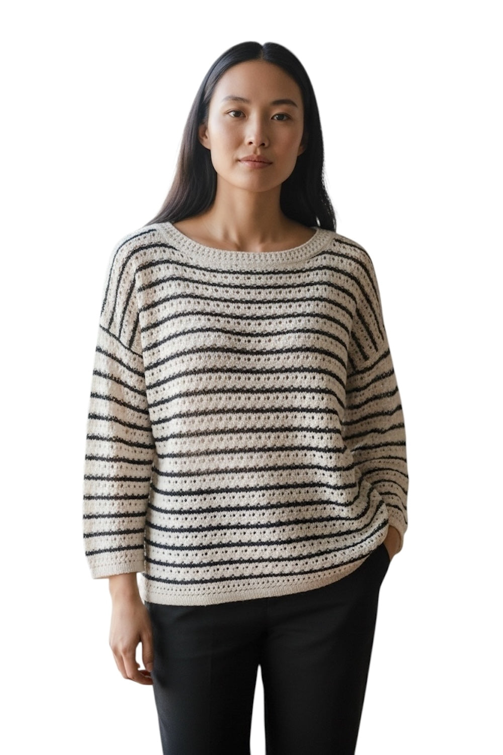 Maglione a righe nere Saiph