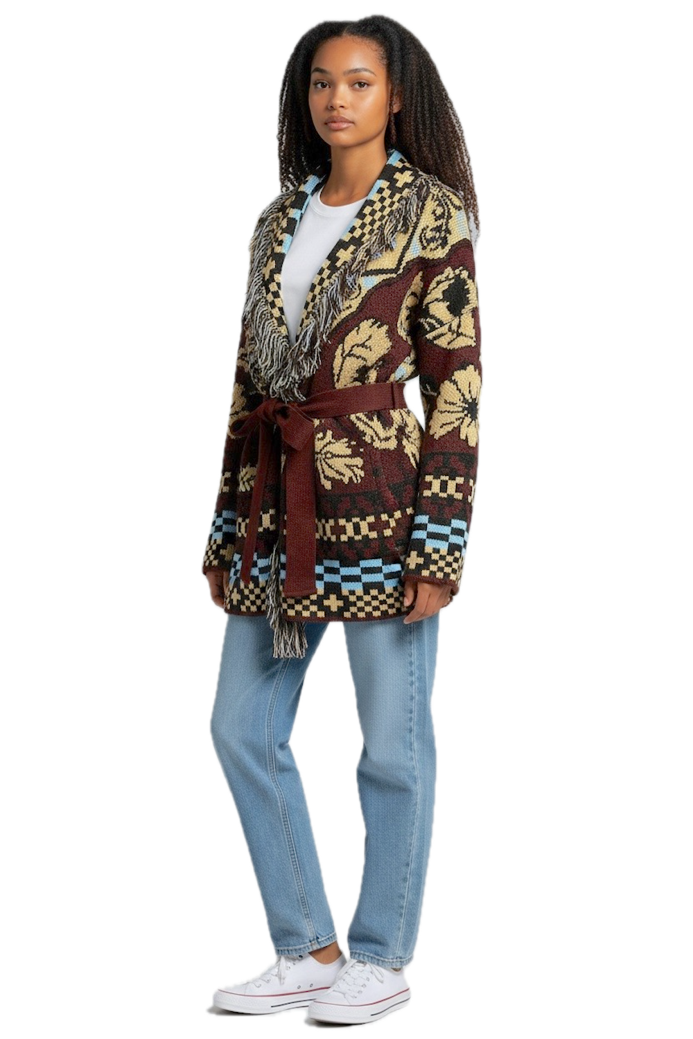 Vicolo multicolor wine cardigan