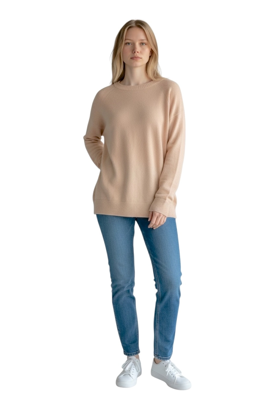 Vicolo long antique pink cashmere pullover