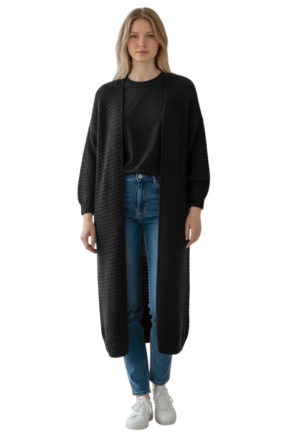 Saiph black long cardigan