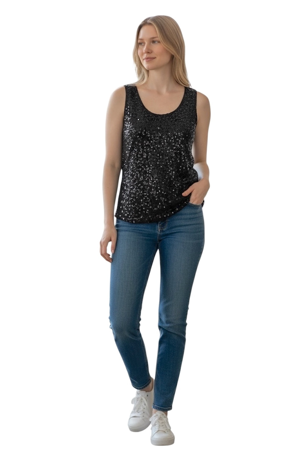 Susy Mix black glitter top