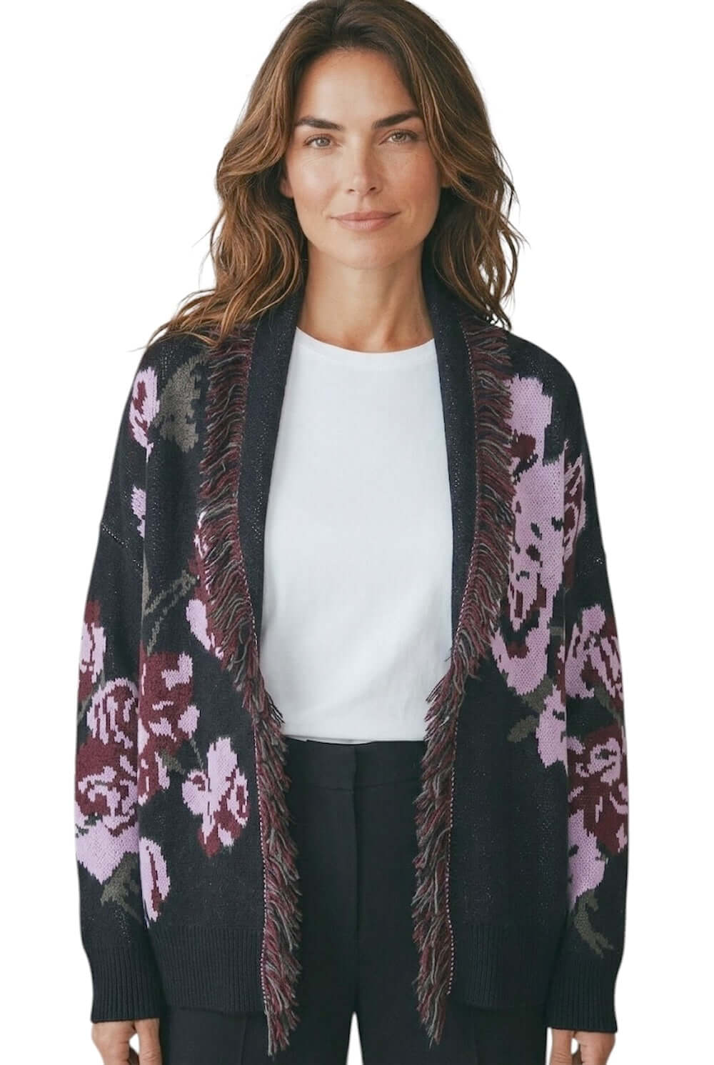 Cardigan Kontatto nero rosa bordeaux kaki