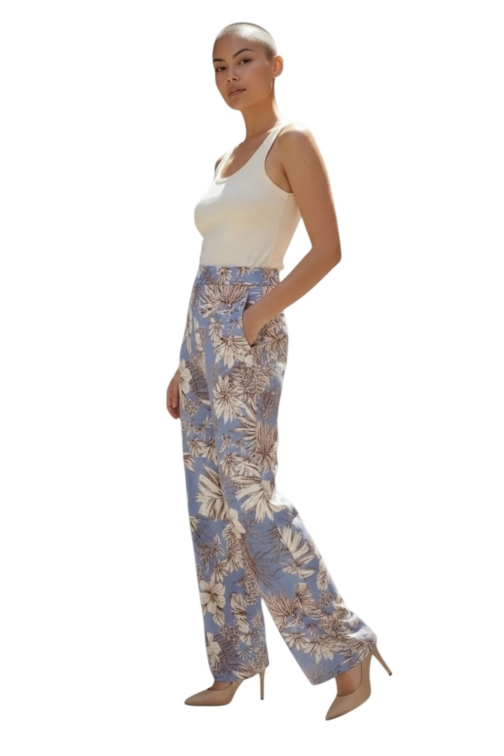 Kontatto braune Blumenhose