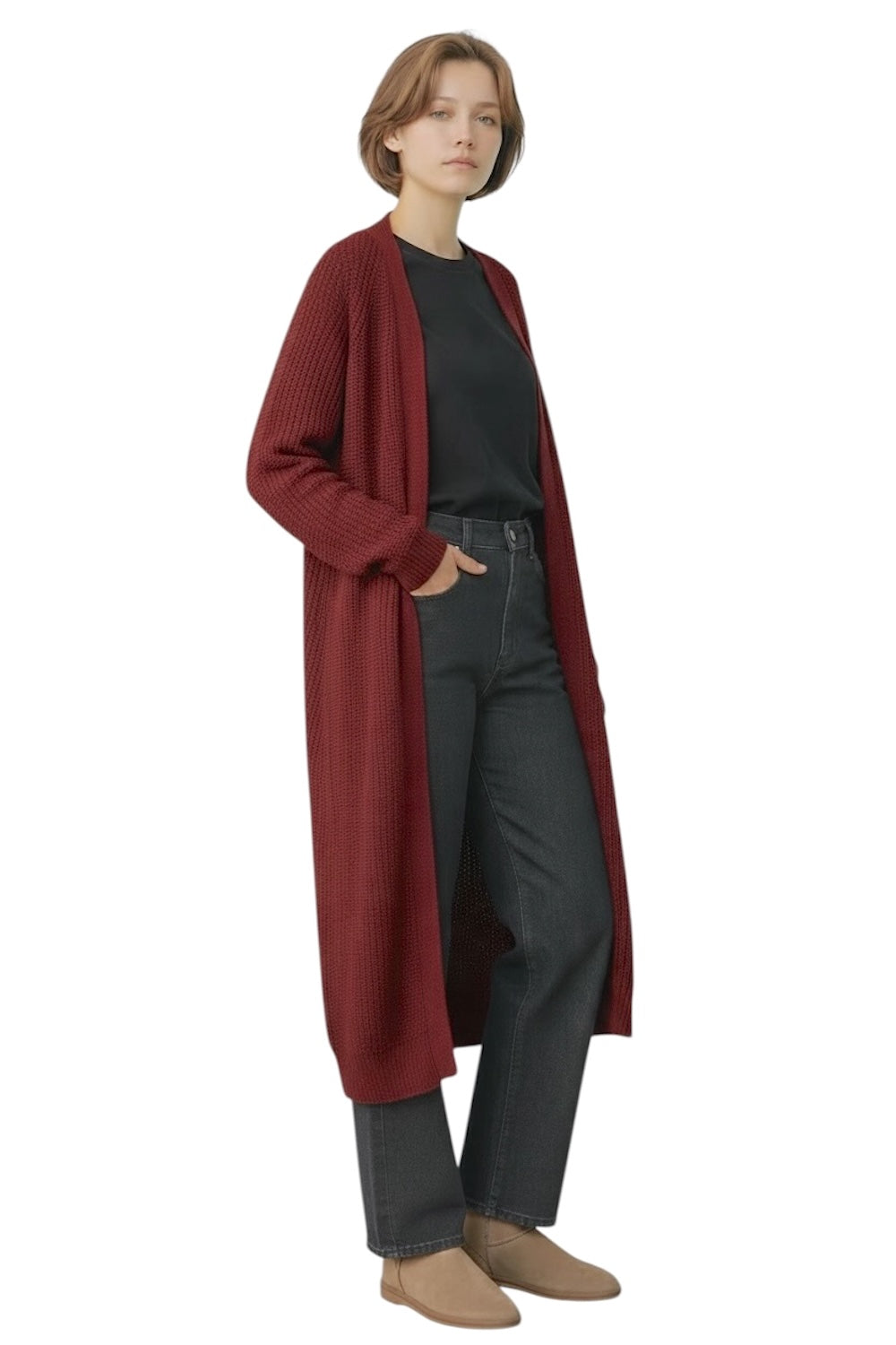 Vicolo red wine cardigan
