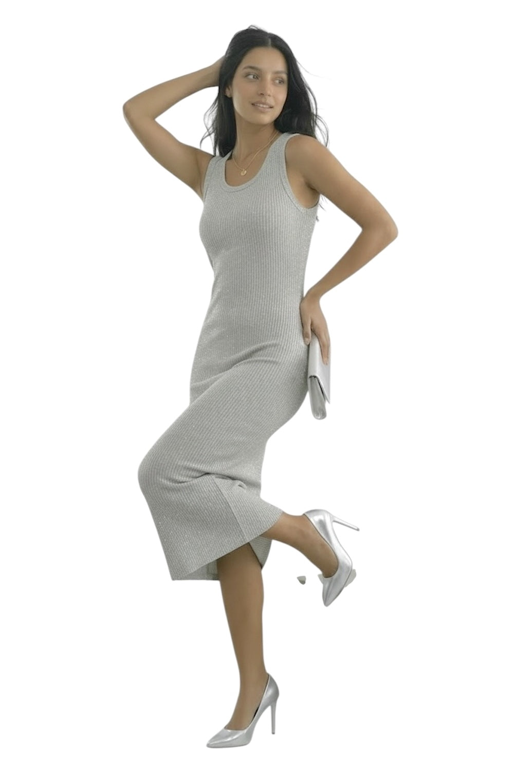 Vicolo silver lurex dress