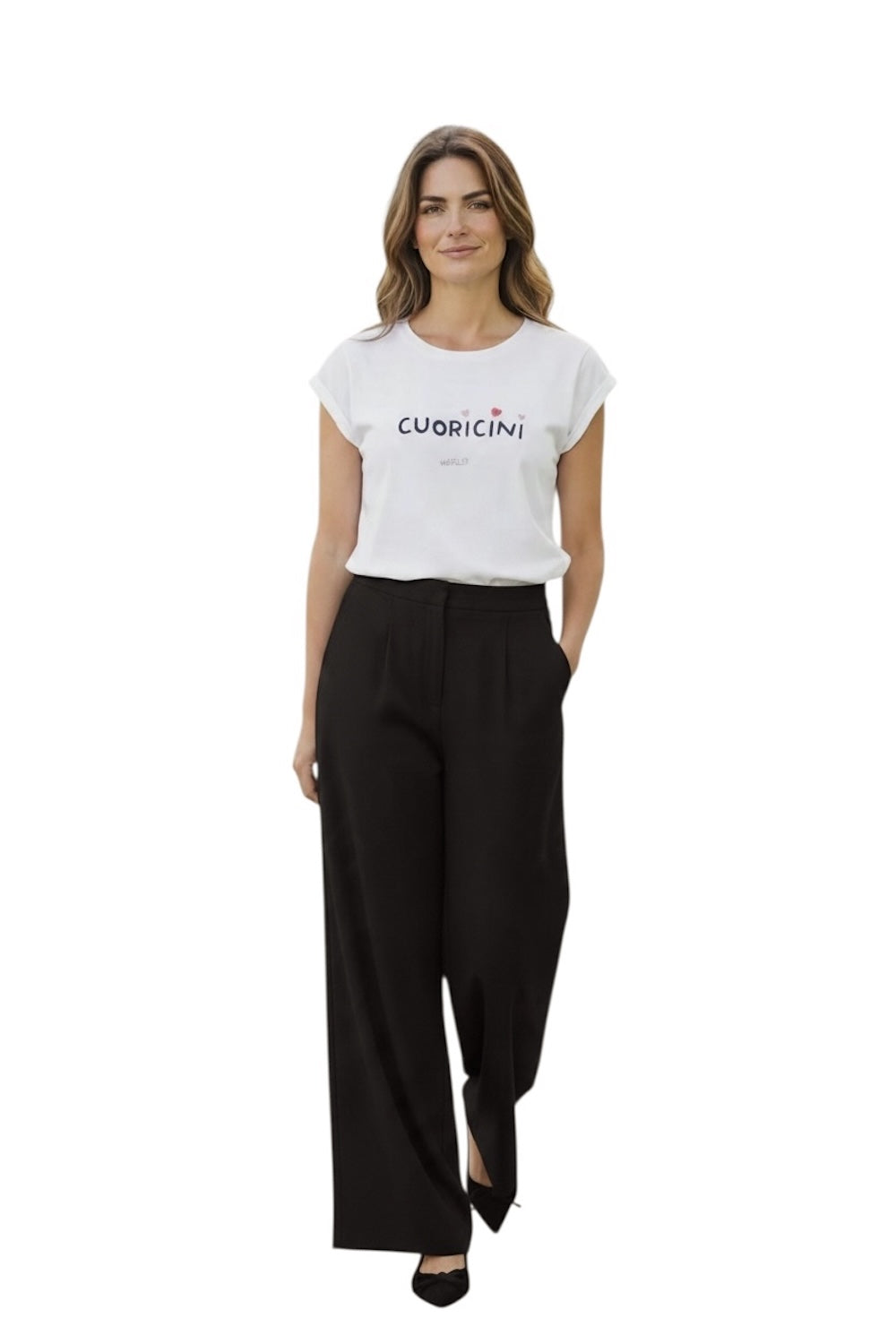 Vicolo Herzen weißes T-Shirt