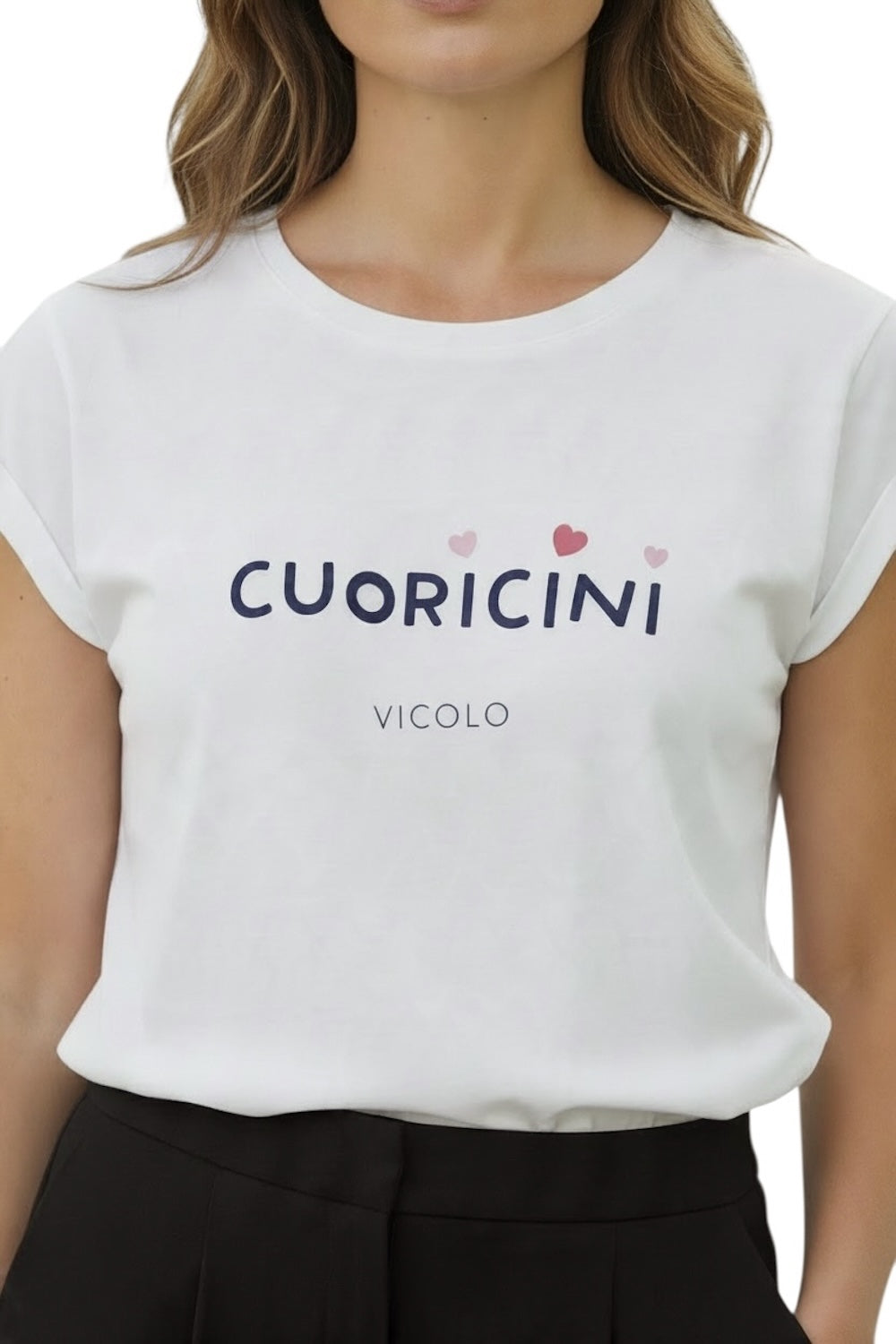 Vicolo Herzen weißes T-Shirt