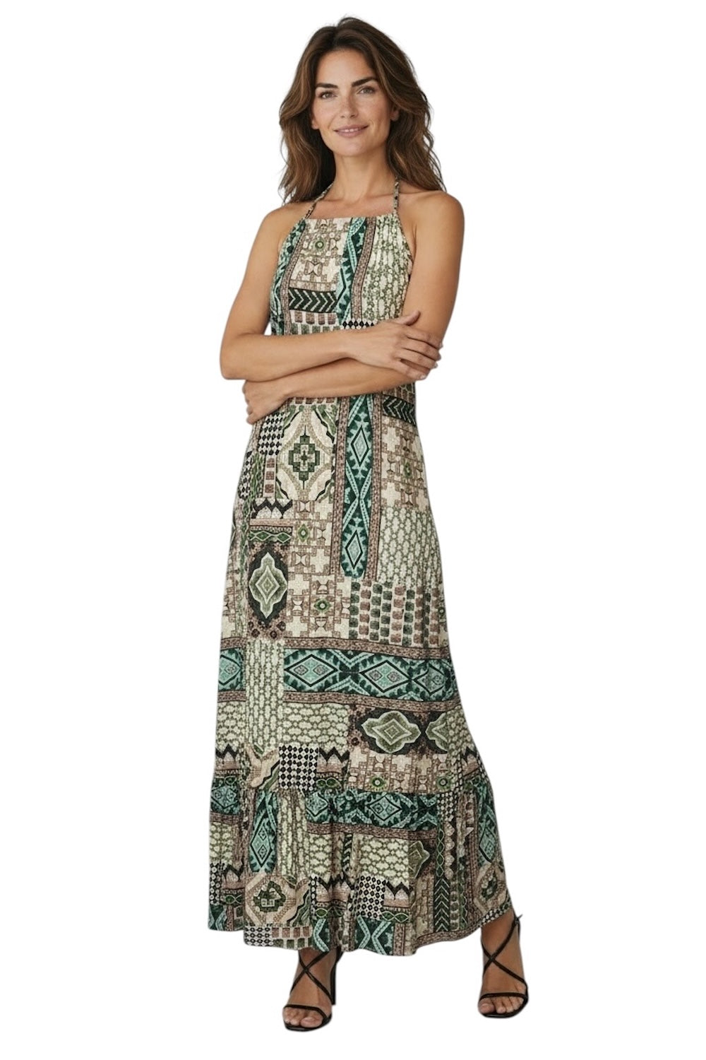 Gold multicolor dress