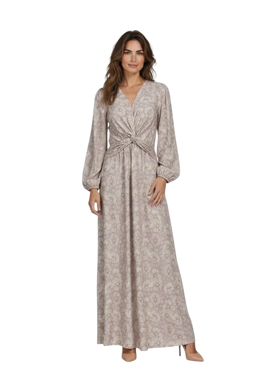 Saiph Maxikleid mit Blumenmuster in Beige