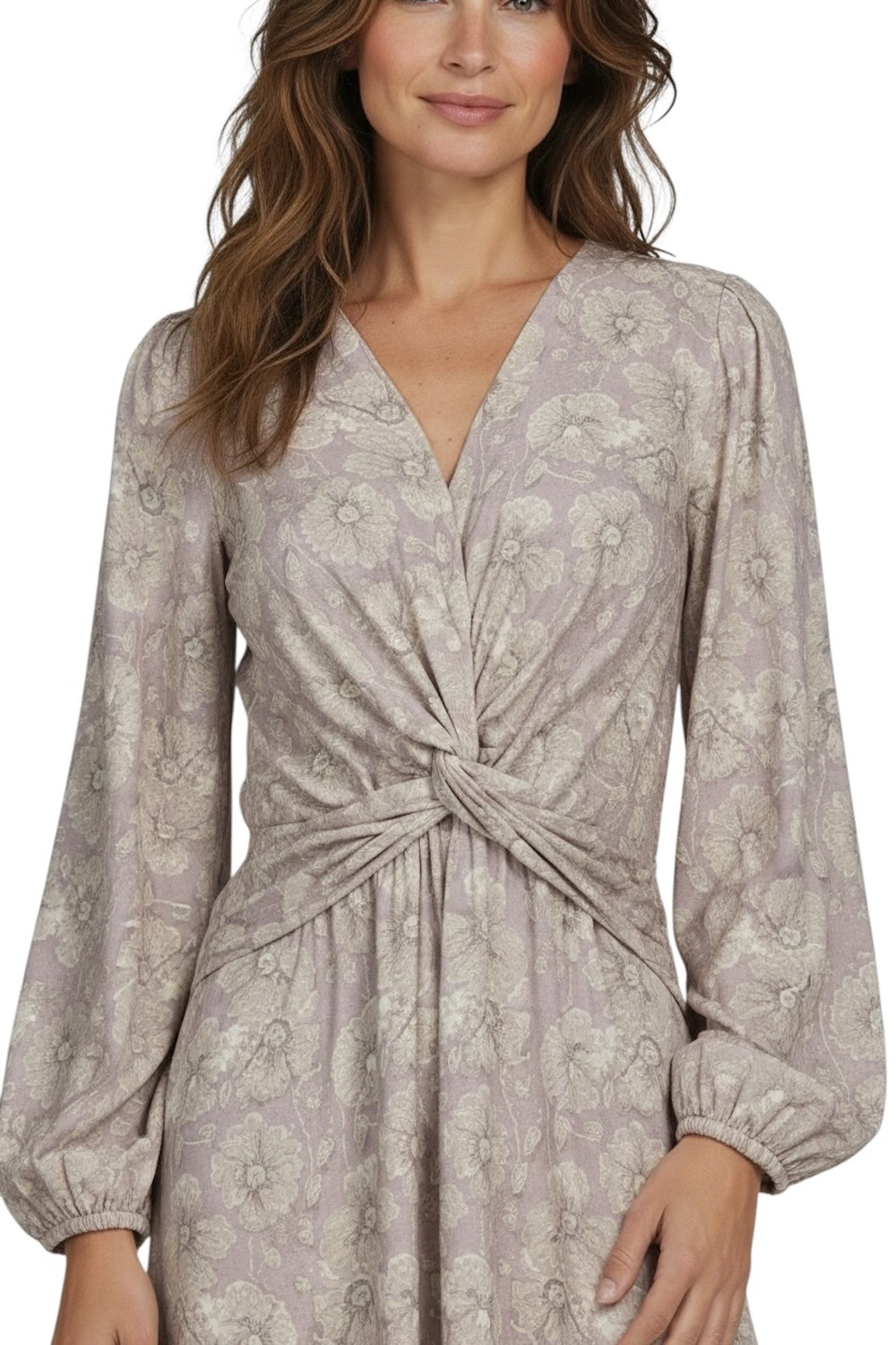 Saiph Maxikleid mit Blumenmuster in Beige