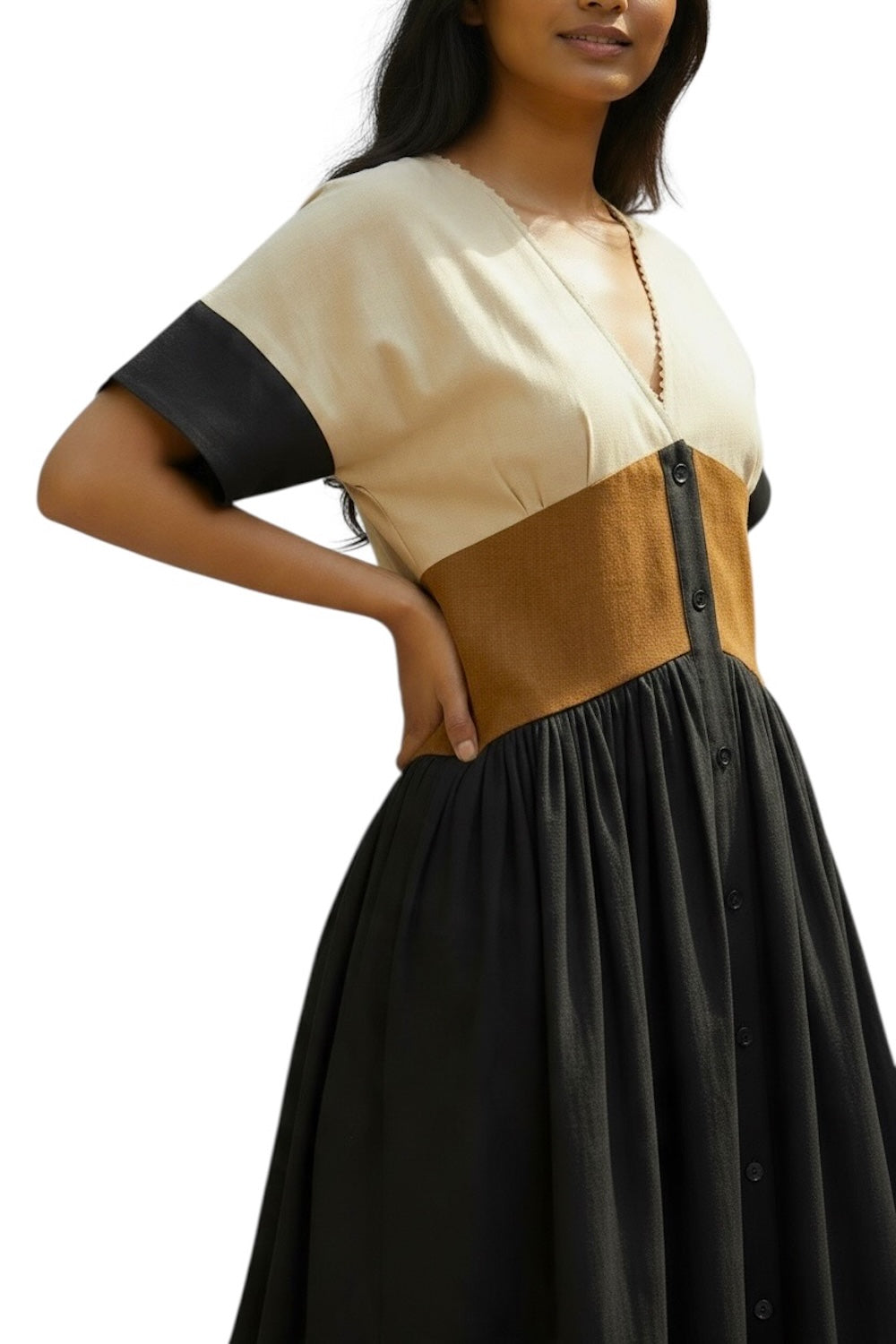 Dixie sand black chemisier dress