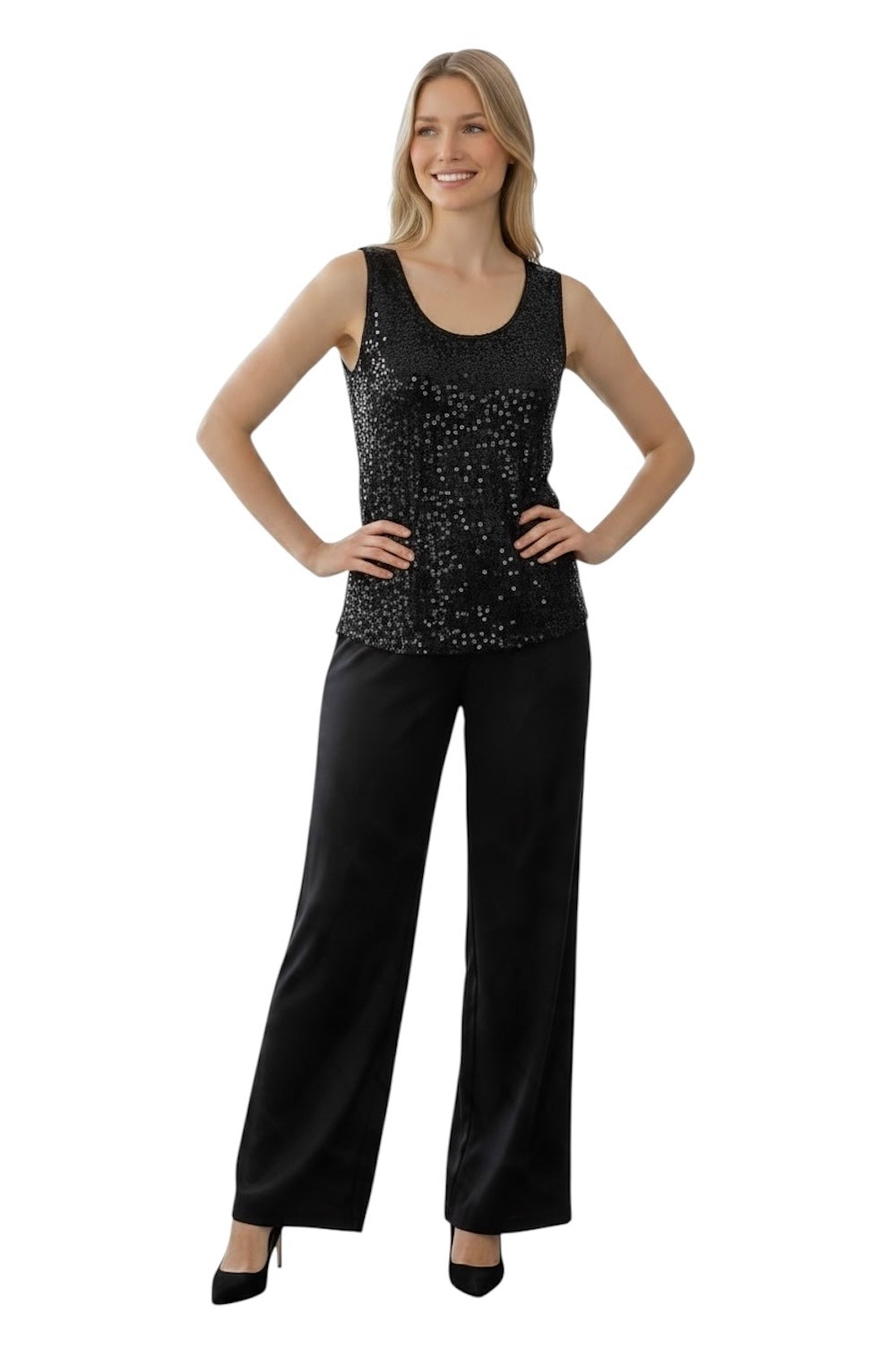 Susy Mix black glitter top