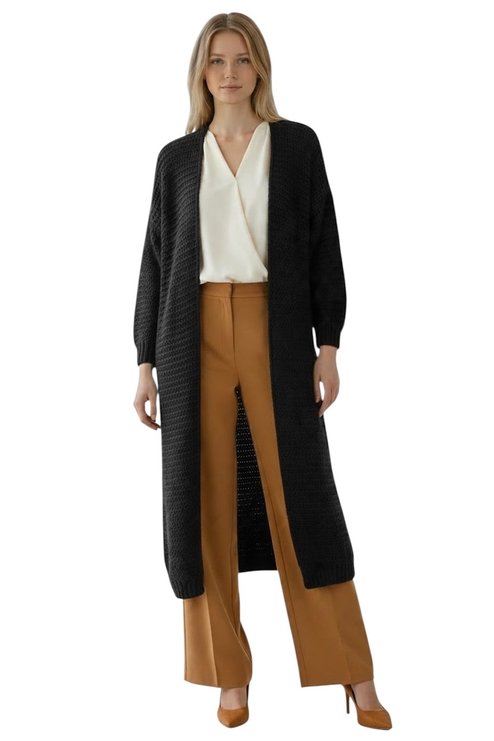 Saiph black long cardigan