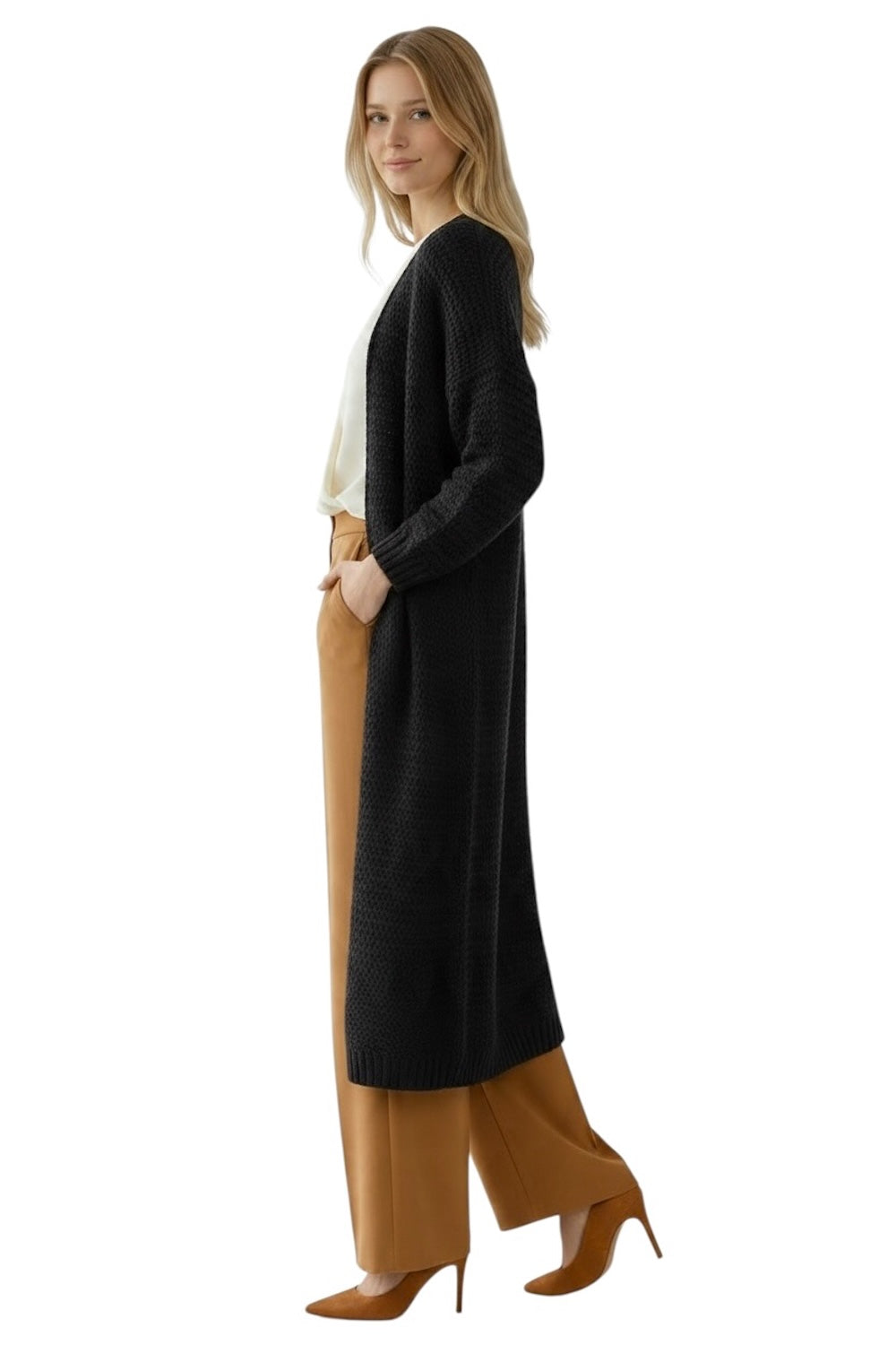 Saiph black long cardigan