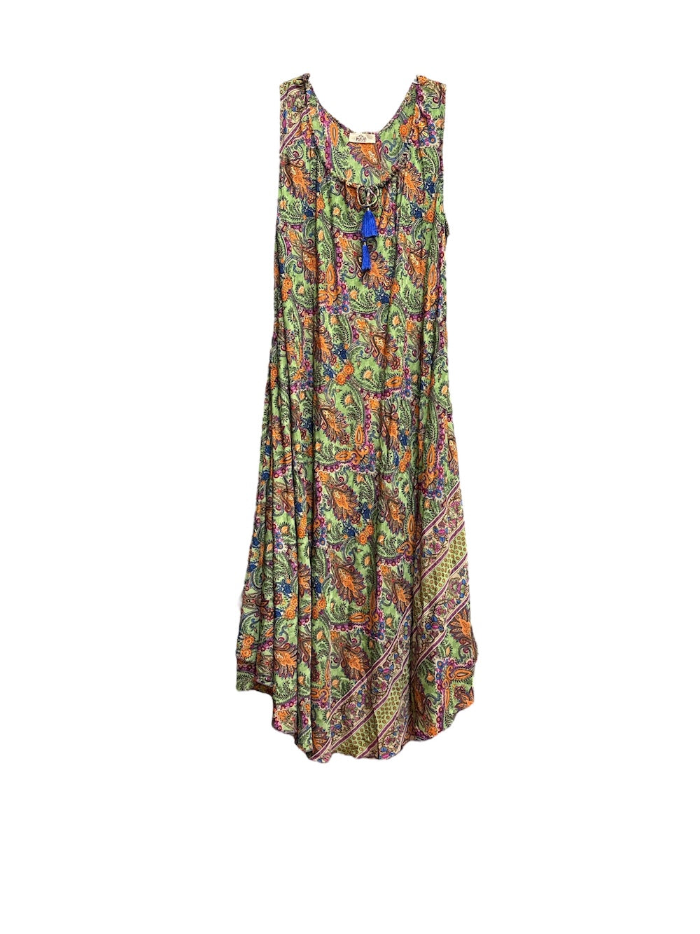 Hindi multicolor green dress