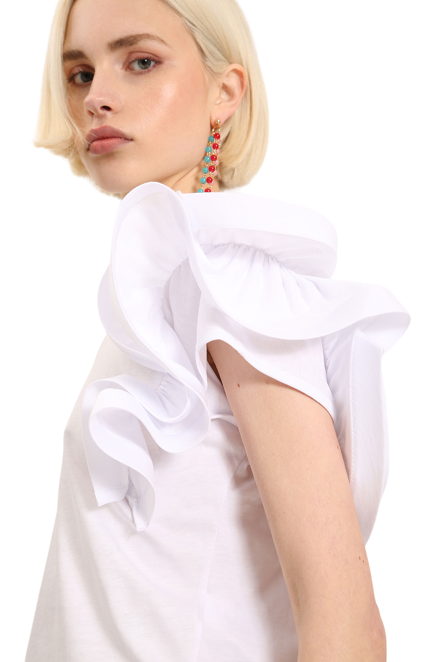 Dixie white volant t-shirt