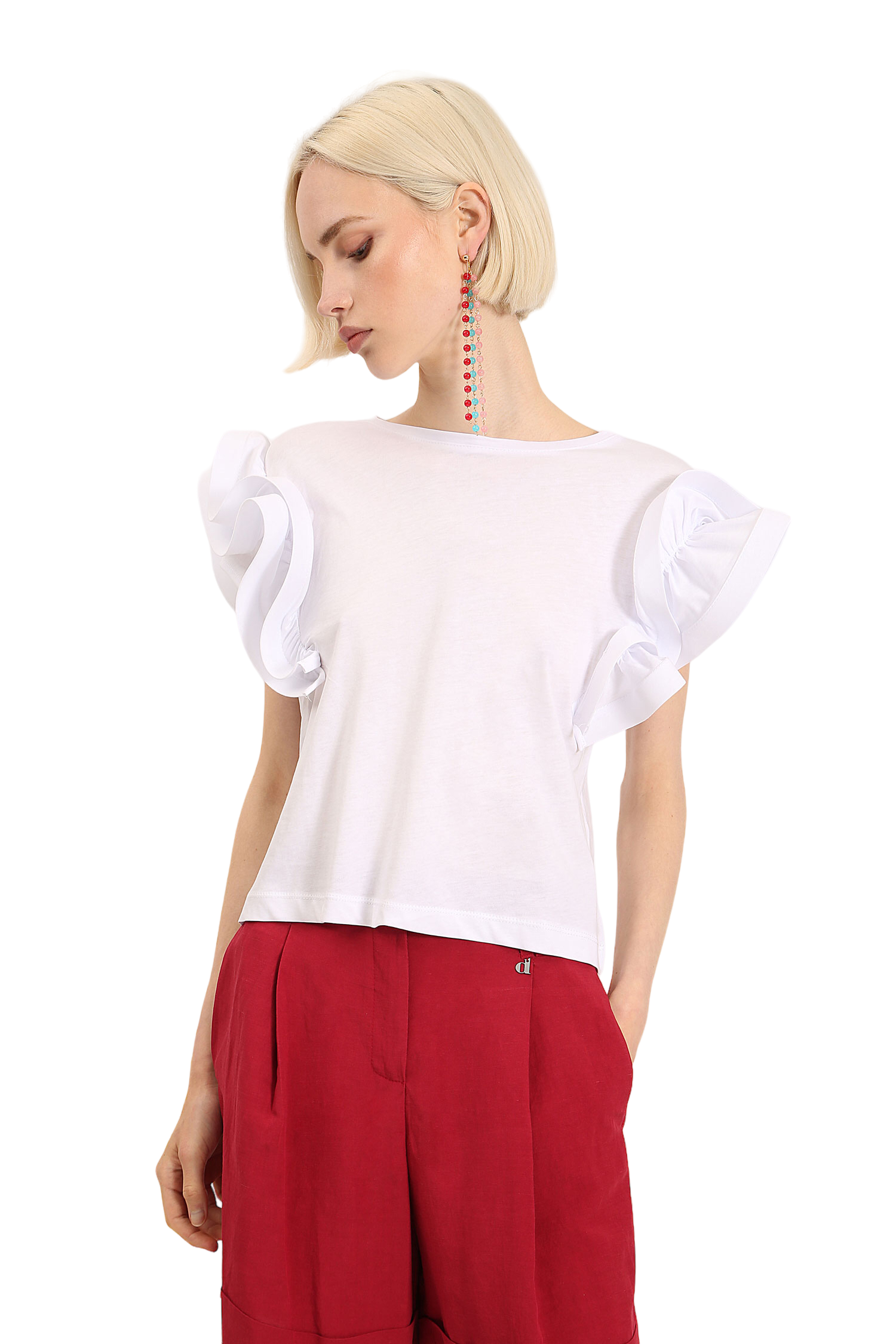 Dixie white volant t-shirt