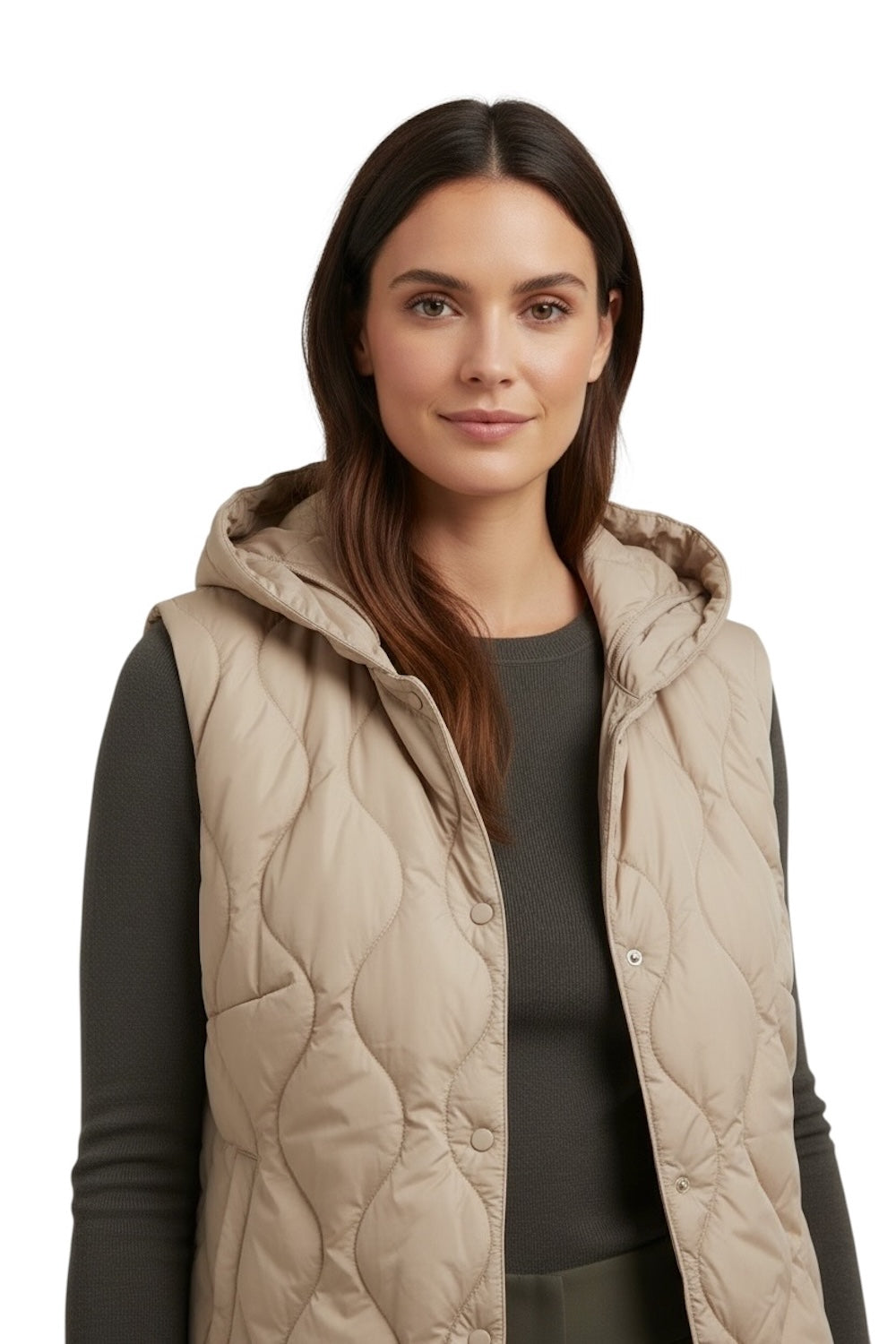 Vicolo beige hooded vest