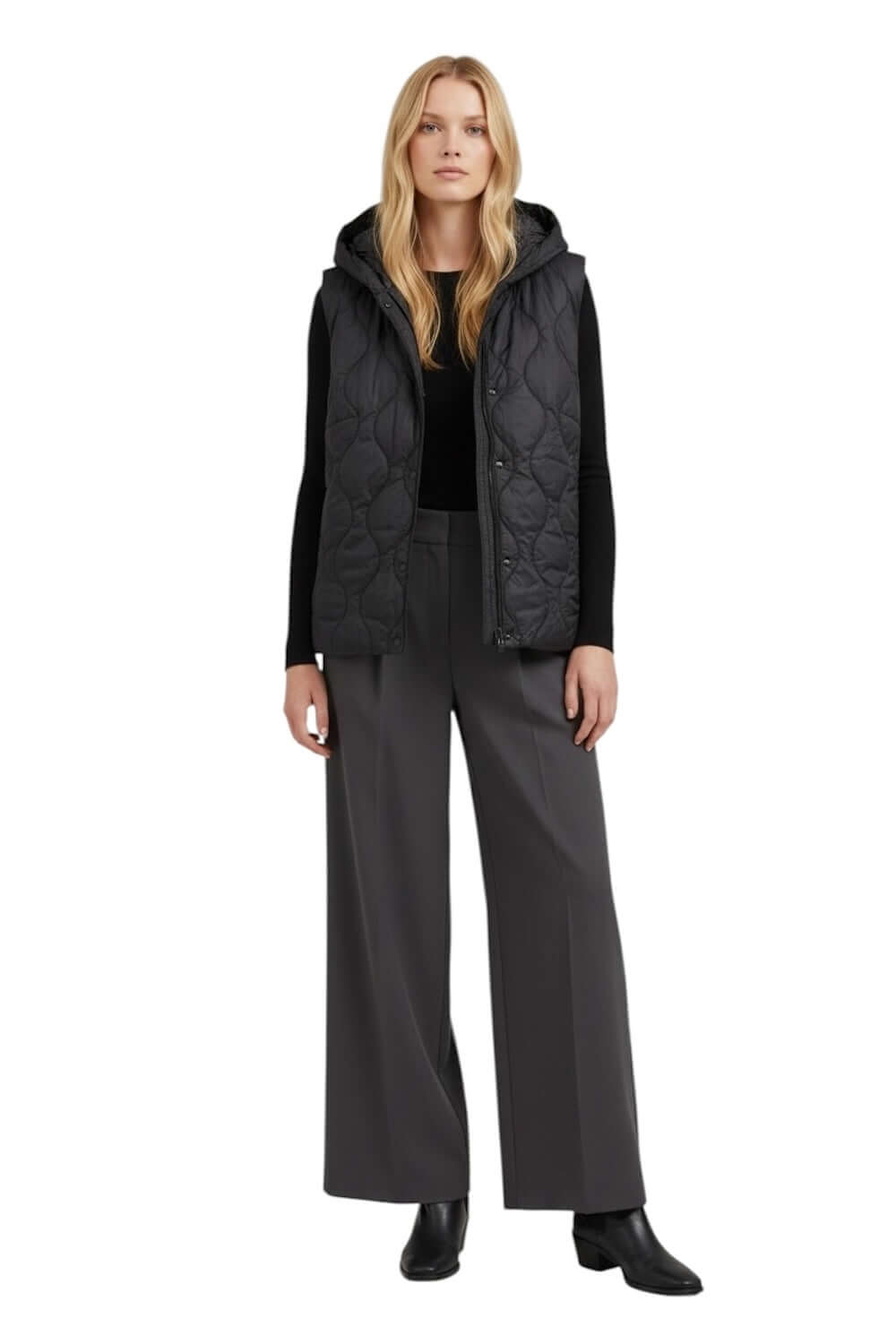 Vicolo black hooded vest