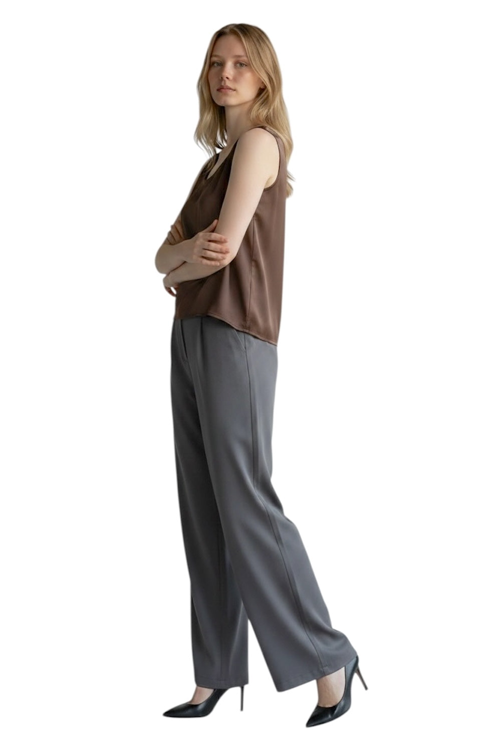 Vicolo dark brown top