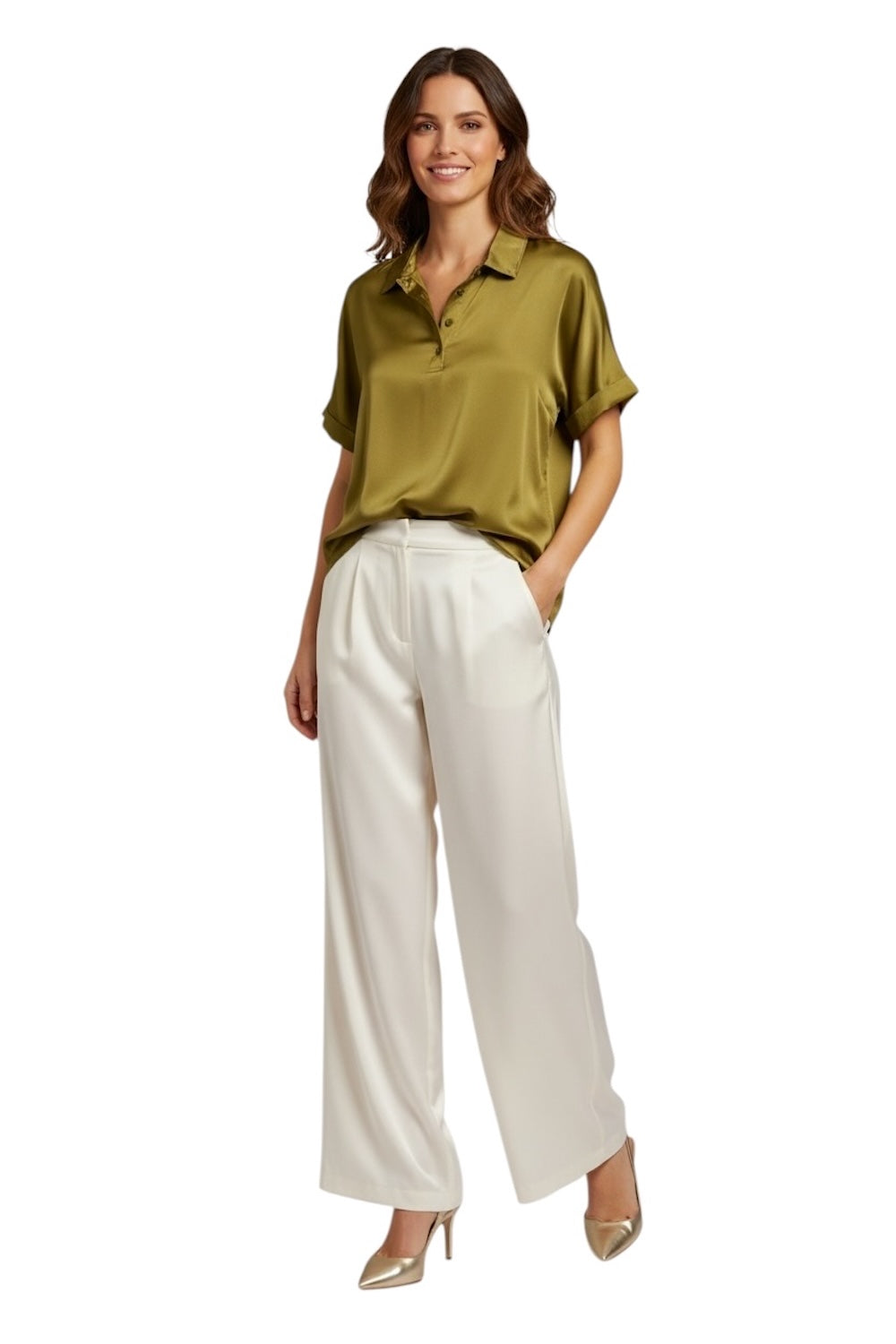 Vicolo olive polo shirt