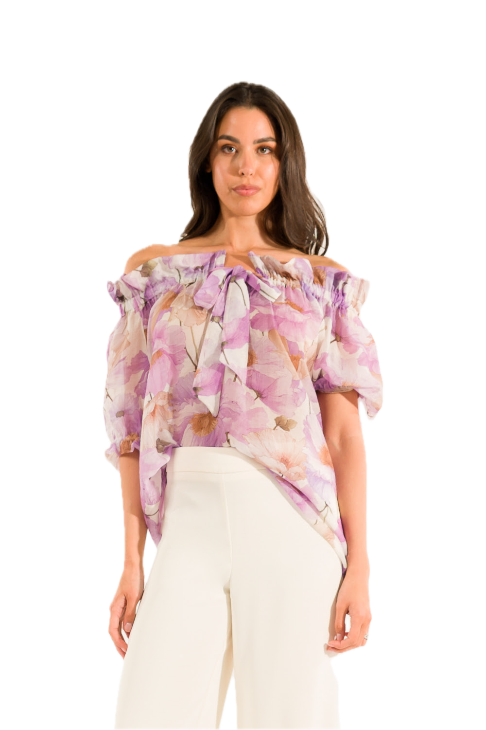 Kontatto lilac poppies shirt