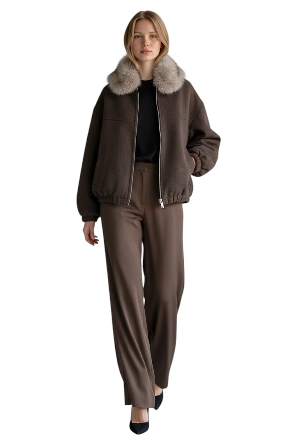 Le îls dark brown reversible jacket