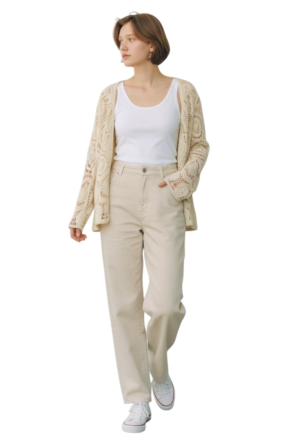 Le îls beige cardigan