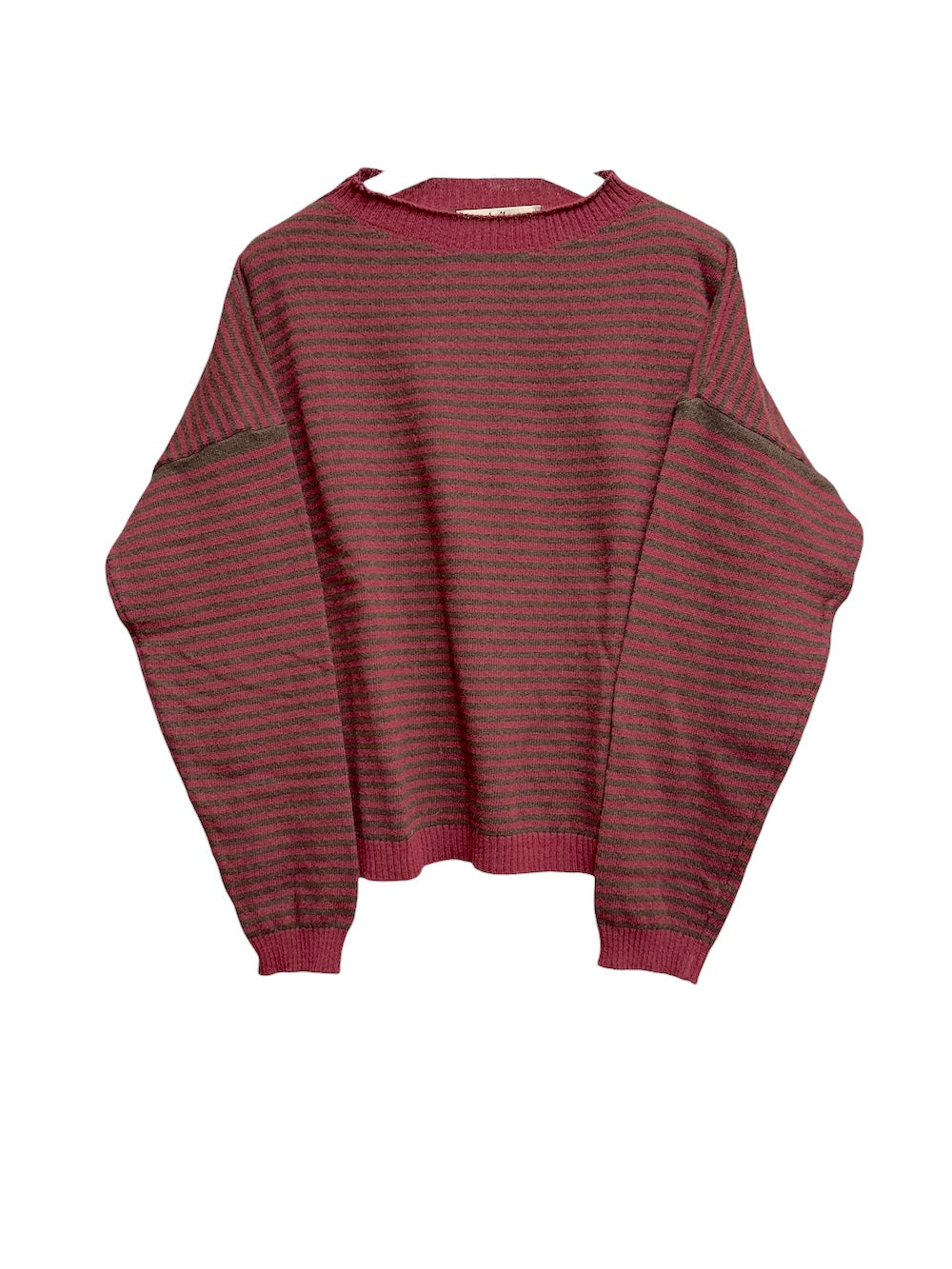 Le îls bordeaux brown line cashmere pullover
