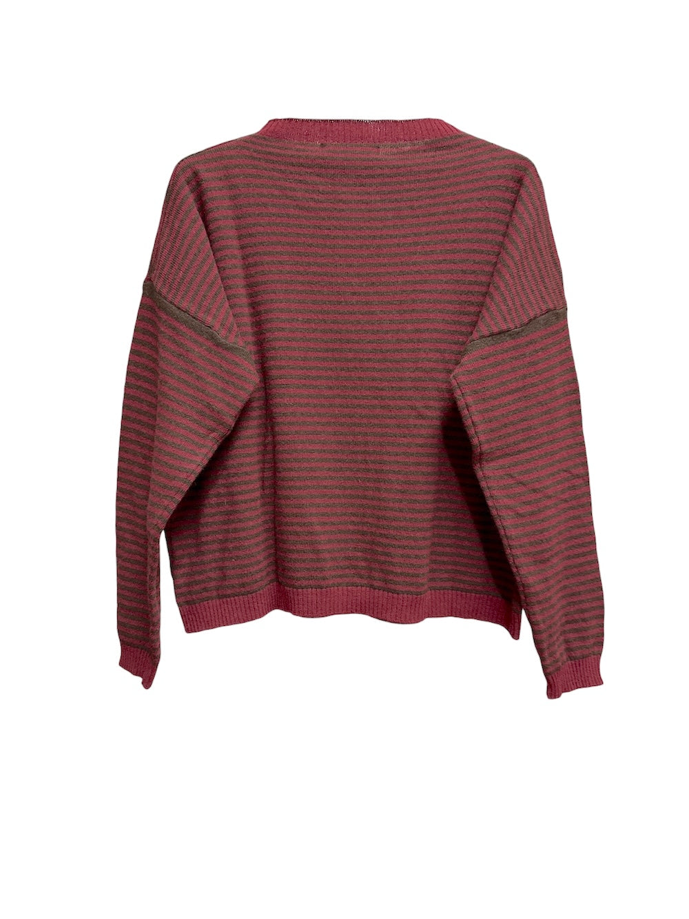 Le îls bordeaux brown line cashmere pullover