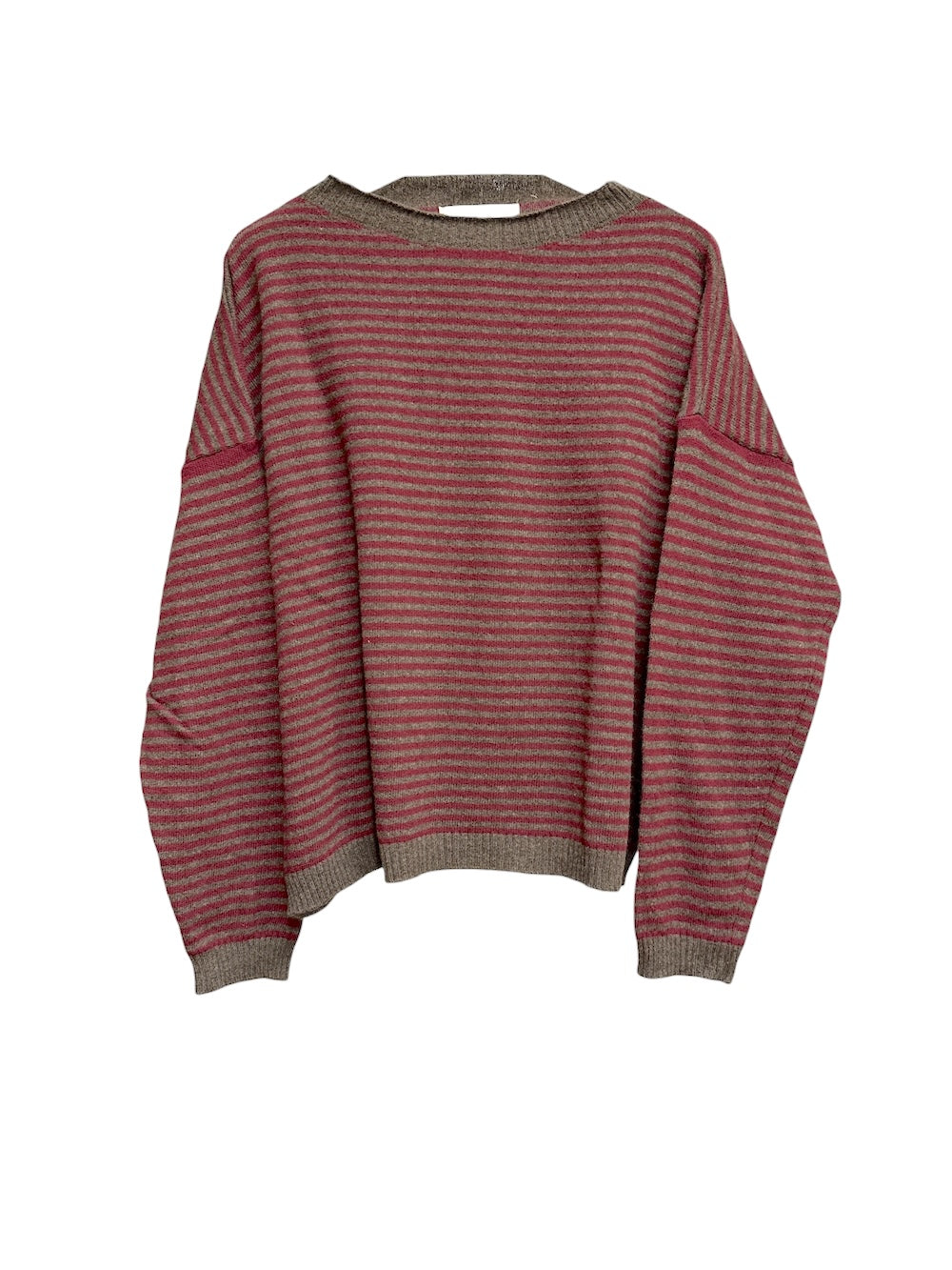 Le îls chocolate bordeaux line cashmere pullover