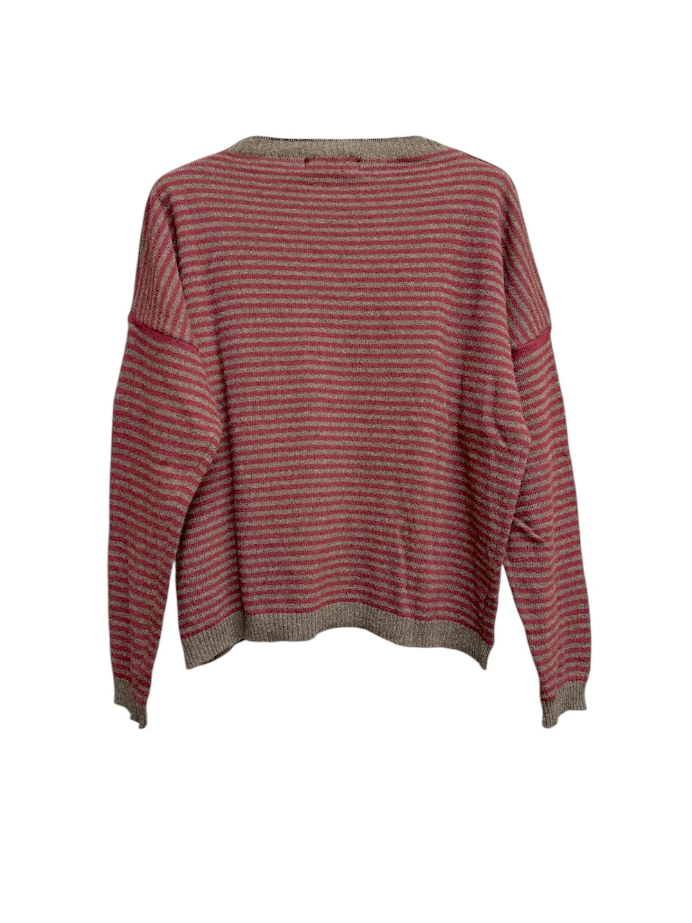 Le îls chocolate bordeaux line cashmere pullover